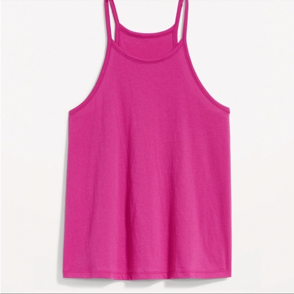 NWT OLD NAVY Relaxed Halter Tank Top Color: Dragonfruit LARGE - Picture 1 of 6